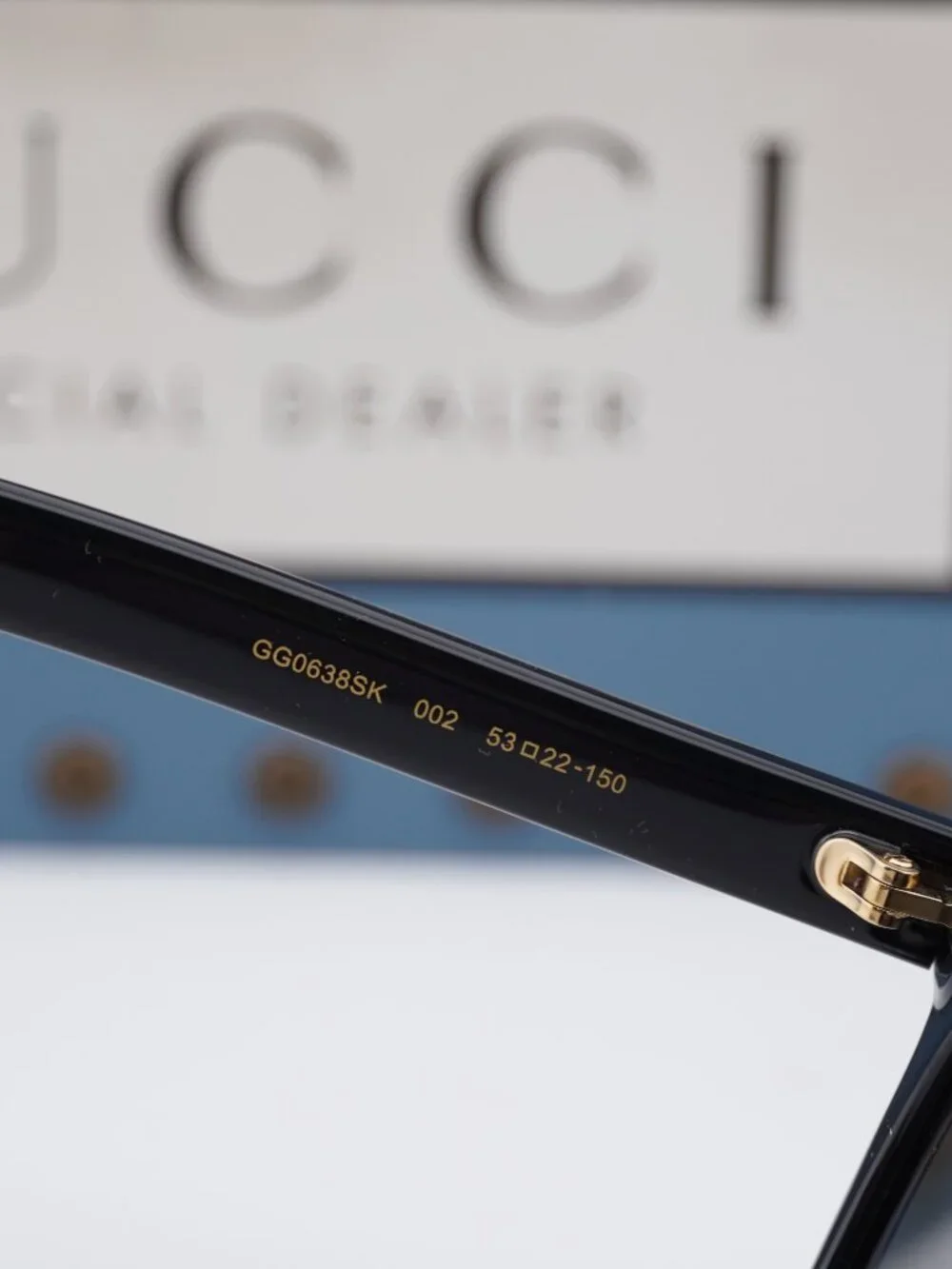 Gucci GG0638SK 002 Round Sunglasses - Shiny Black\Grey